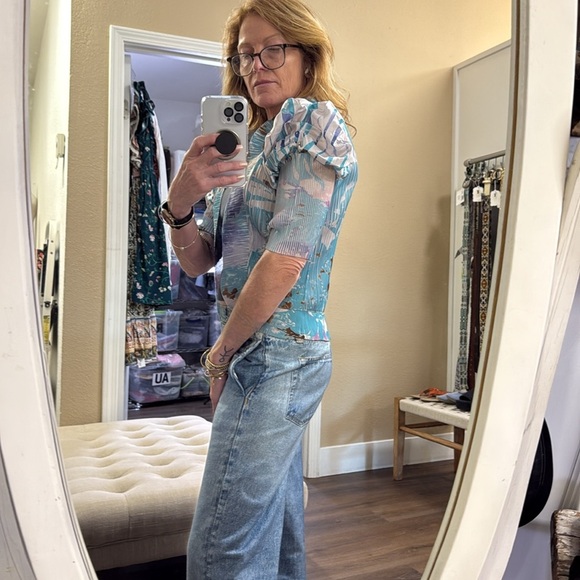 Masaki Matsuka and Gray Floral Print Short Sleeve Open Front Shrug Cardi S/M - Picture 7 of 14